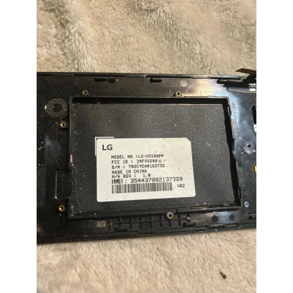 LG K8 V VS500PP Verizon Black Smartphone For Parts Repair Cracked Missing Back